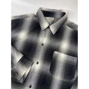 CalTop Flannel Shirt Mens 2XL Black Chicano Lowrider Streetwear USA Plaid Grunge